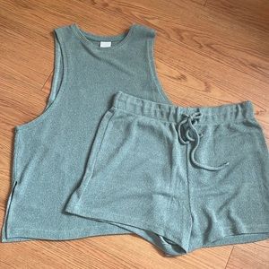 H&M Seafoam Green Tank and Shorts Set Size M